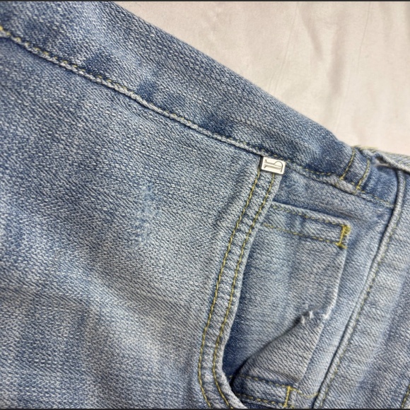 Pilcro And The Letterpress Hyphen 25 Jeans Distress Ankle Appliqué Yellow Print - Picture 13 of 16